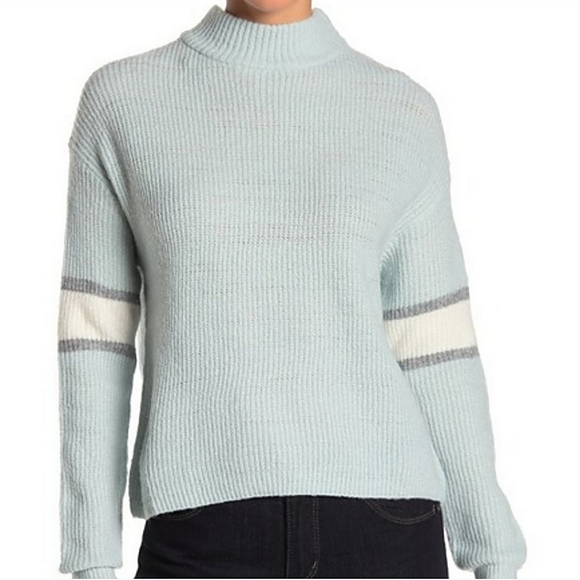 JOHN & JENN Stripe Mock Neck Pullover Sweater Womens Small - Picture 4 of 6